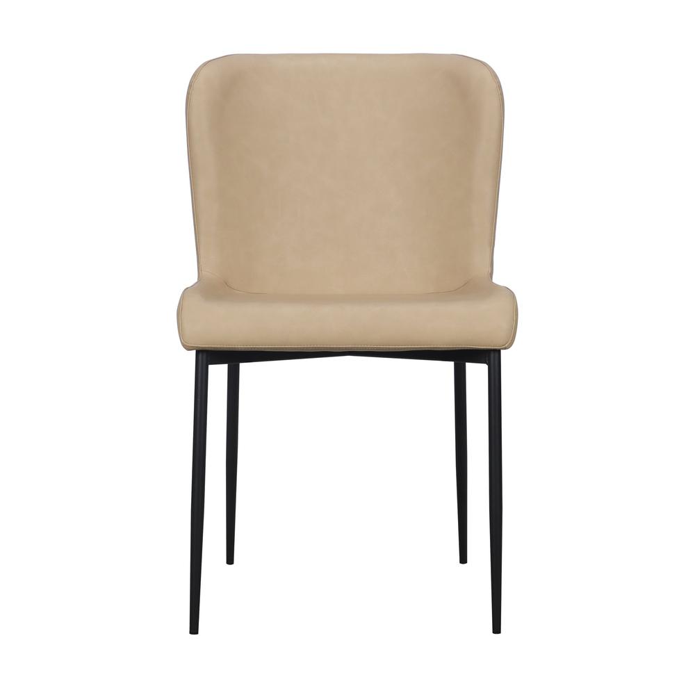 Dining Chair with PU Seat and Black Metal legs, Set of 2. Picture 2