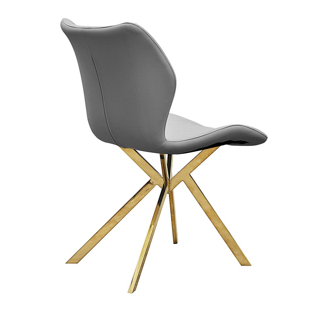 Dining Chair W/ Grey Seat And Gold Legs, Set Of 4. Picture 2