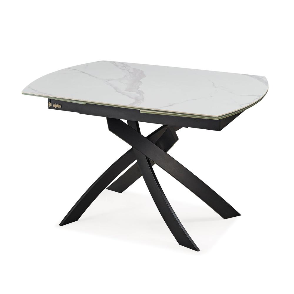 Dining table with Sintered stone top and black metal legs. Picture 2