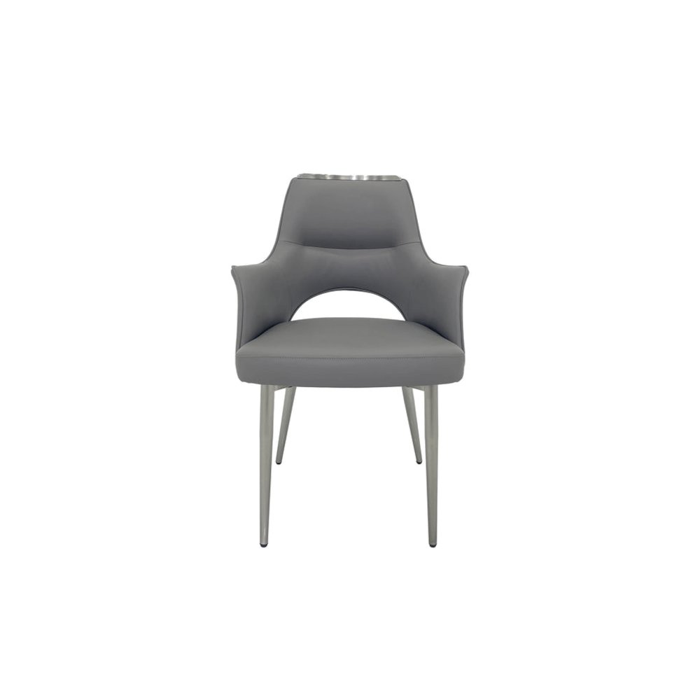 Set of 2 Dining Chair with PU Seat and Matte Gold Legs. Picture 4