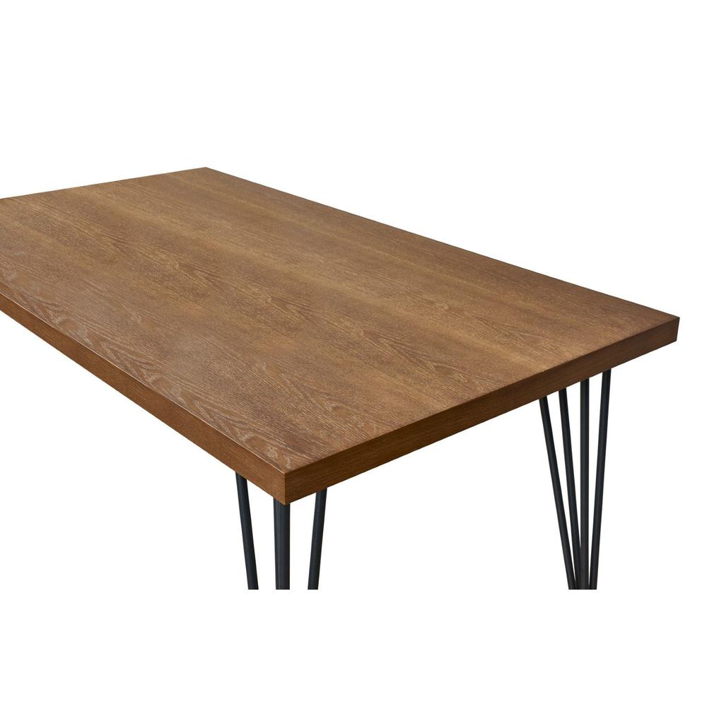 Contemporary Air Slaked Elm Veneer Top Dining Table. Picture 1