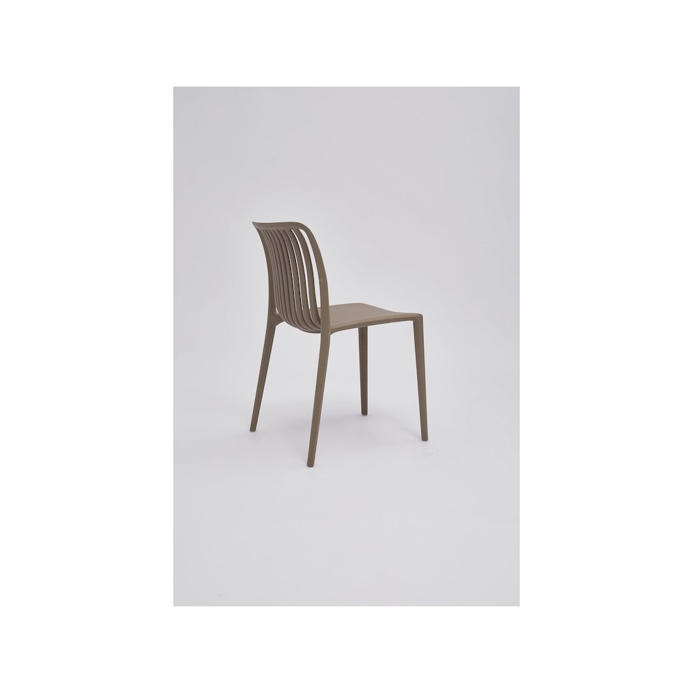 Set of 4 Polypropylene Side Chair, Gray. Picture 4