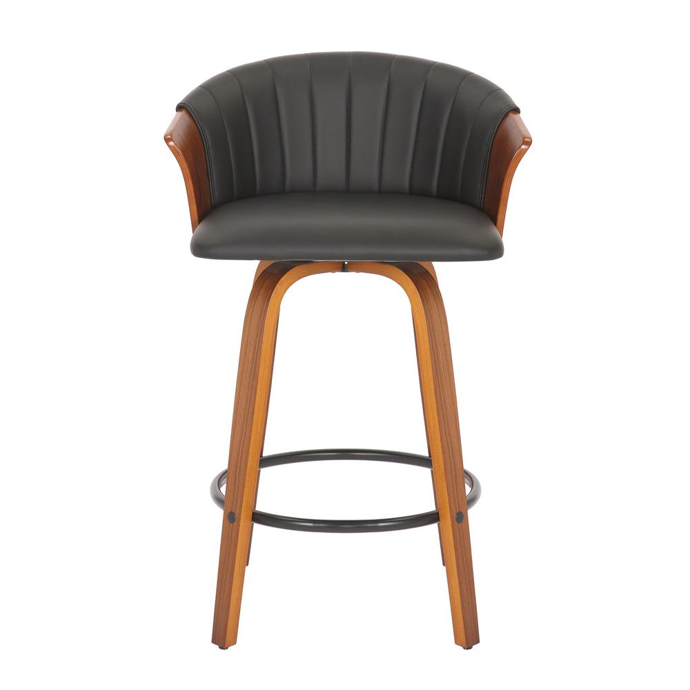 26'' Pu Stool With Wood Leg, Set Of 2. Picture 2