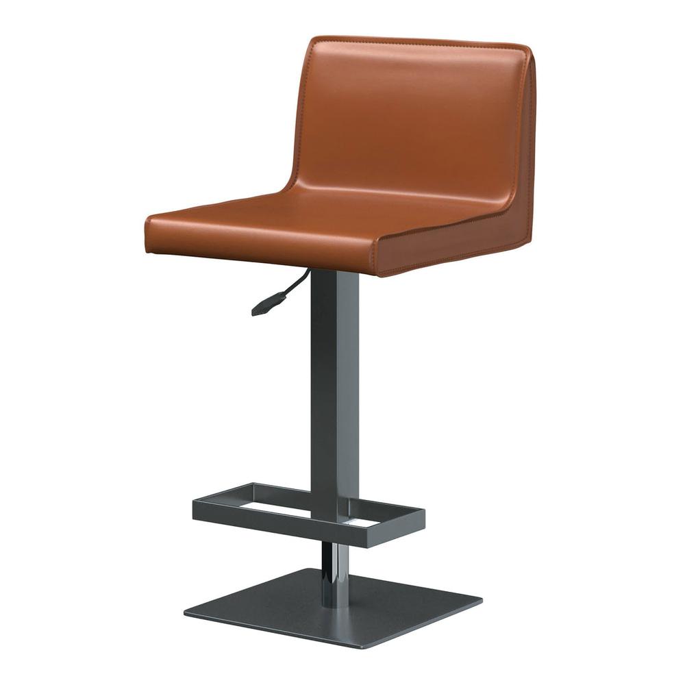 Bar Stool/Black Base, Cognac Pu. Picture 1