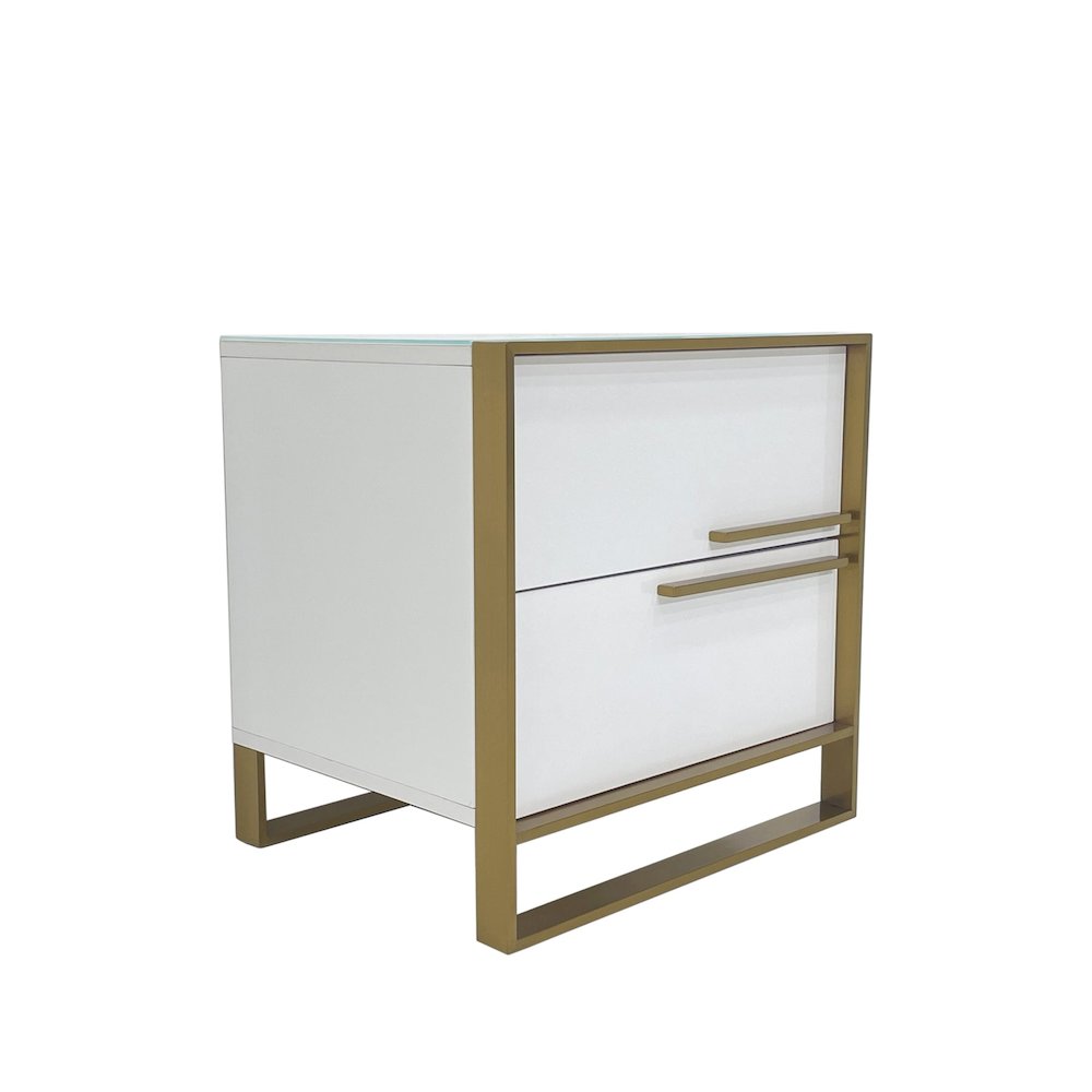 MDF Night Stand with Matte Gold Frame. Picture 3