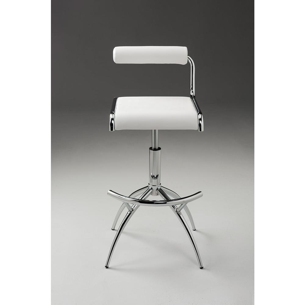 Pu Barstool W/ Chrome Legs, Set Of 2. Picture 1