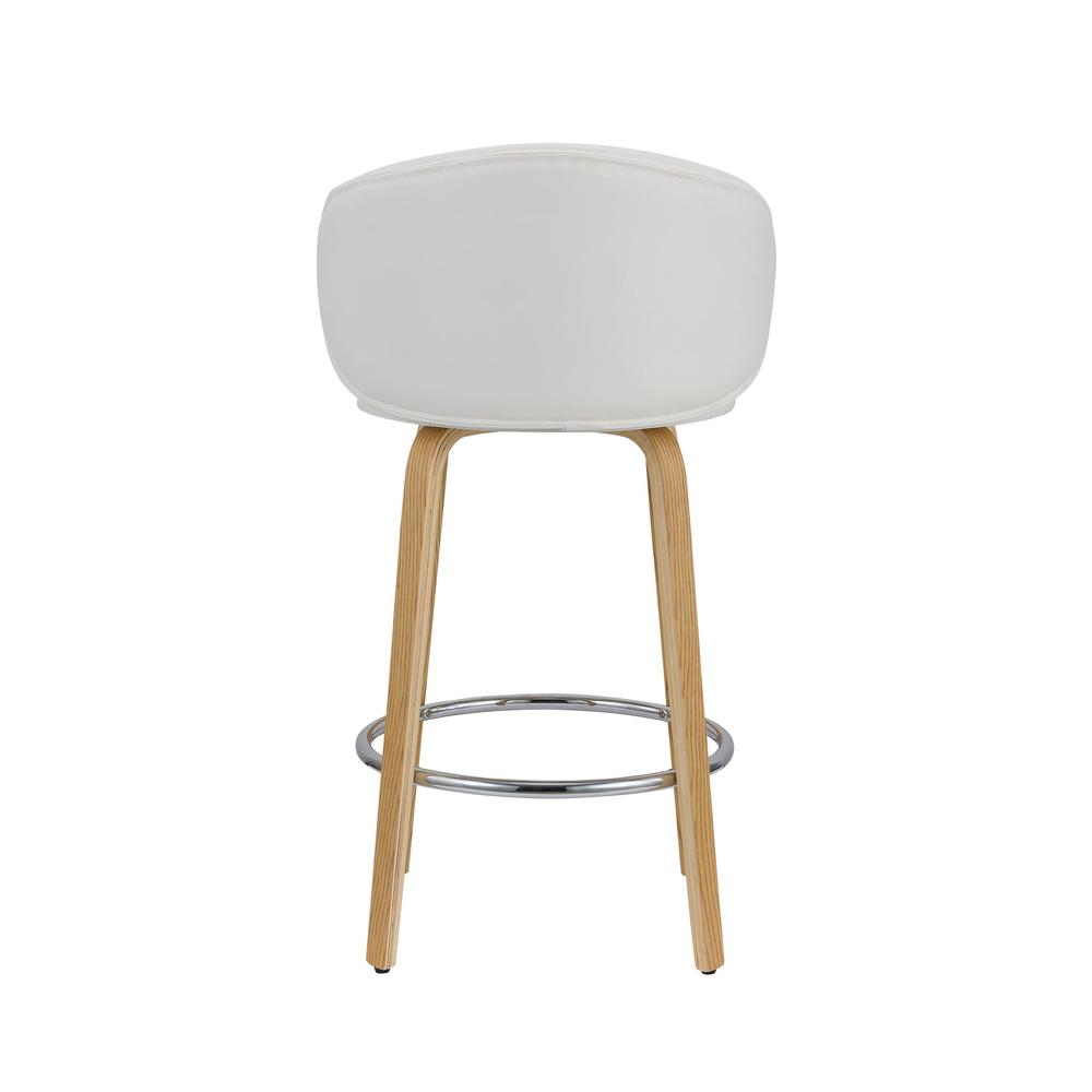 26''H  Pu Stool With Wood Leg, Set Of 2. Picture 2