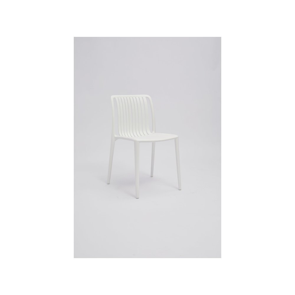 Set of 4 Polypropylene Side Chair, White. Picture 3