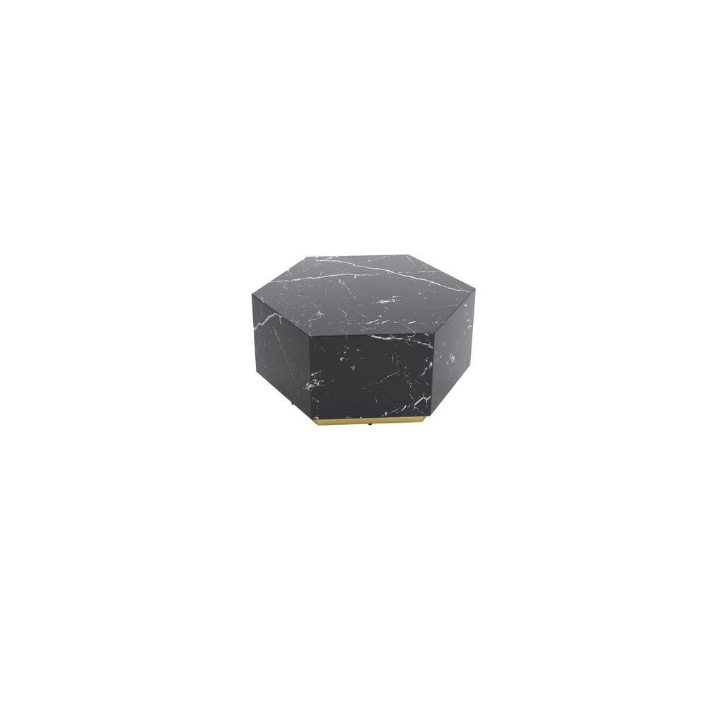 Hexagon MDF Coffee Table in Black. Picture 1