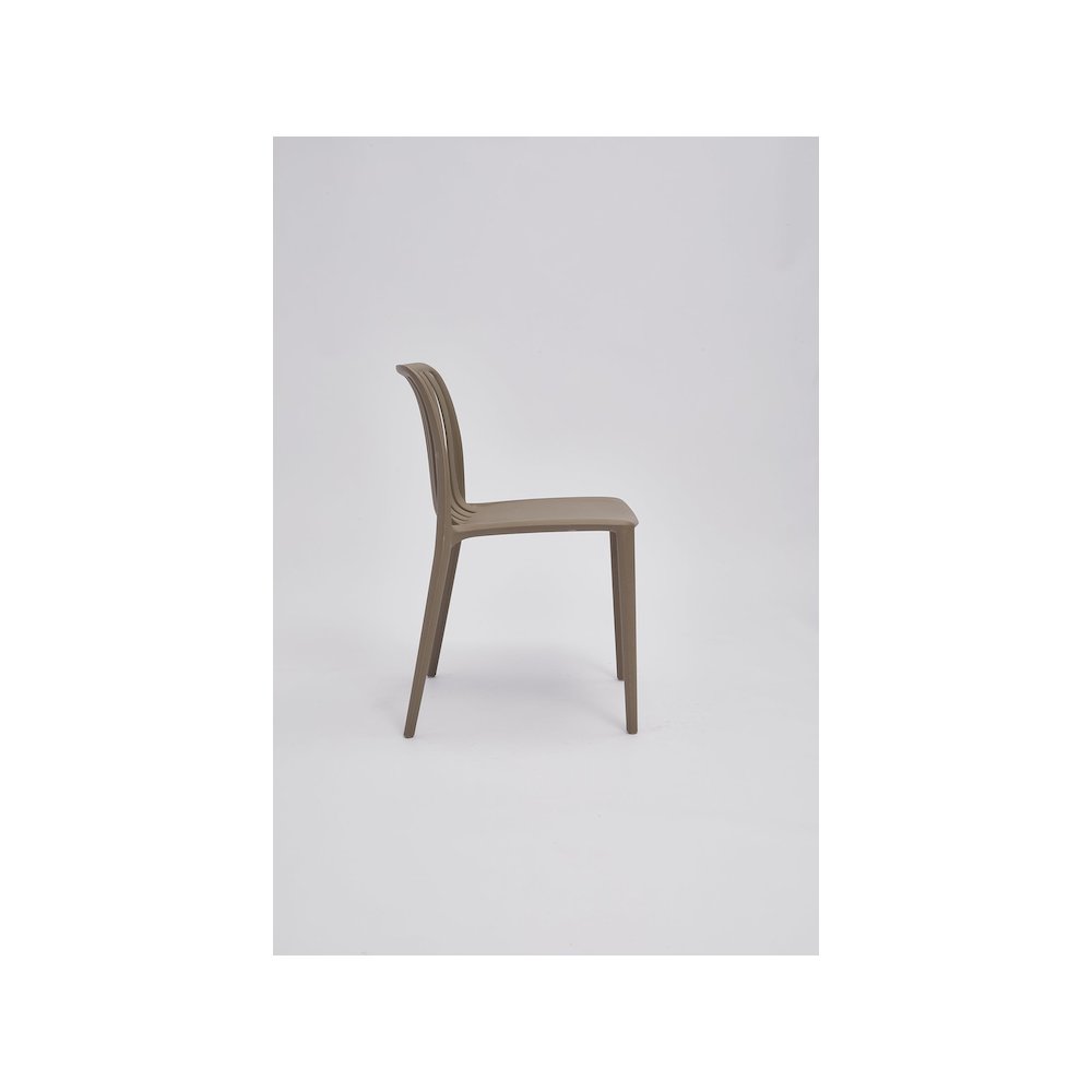 Set of 4 Polypropylene Side Chair, Gray. Picture 3