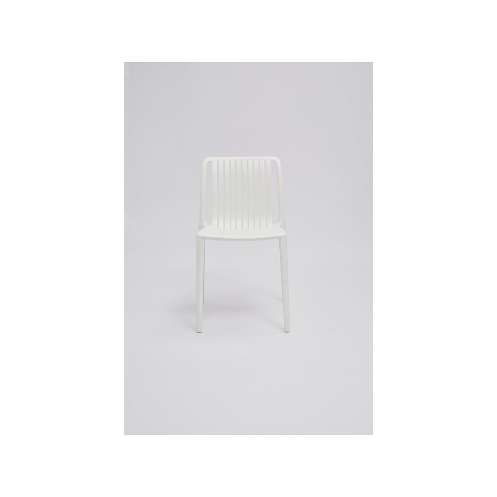 Set of 4 Polypropylene Side Chair, White. Picture 4