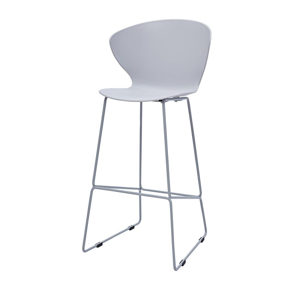 Midcentury Polypropylene Counter Stool With Metal Legs, Set Of 2. Picture 1