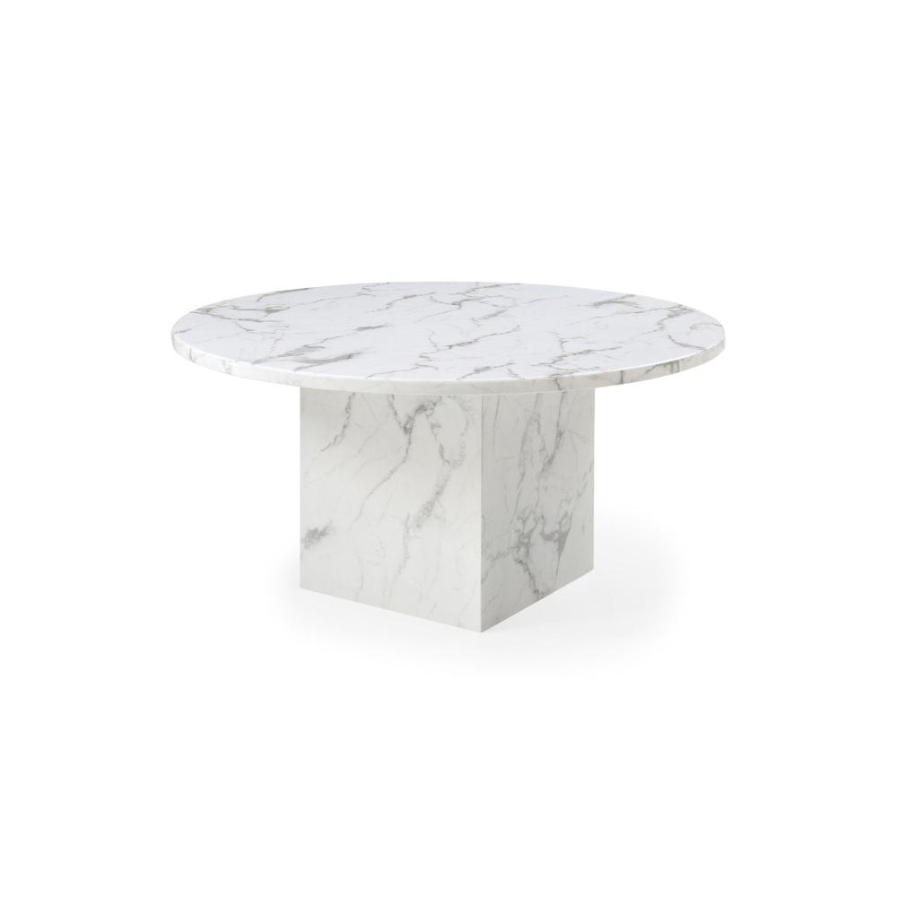 Round Marble Table With Square Marble Base. Picture 1