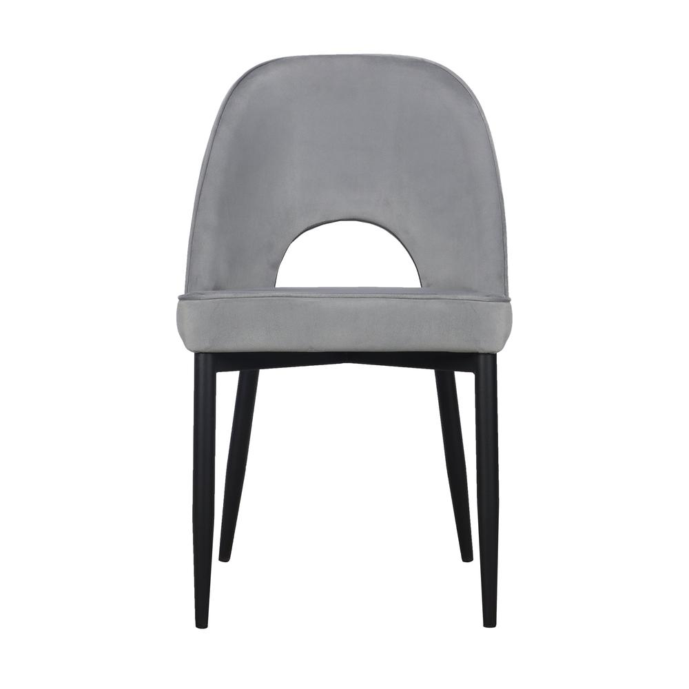 Dining Chair with Fabric Seat and Black Metal legs, Set of 2. Picture 3