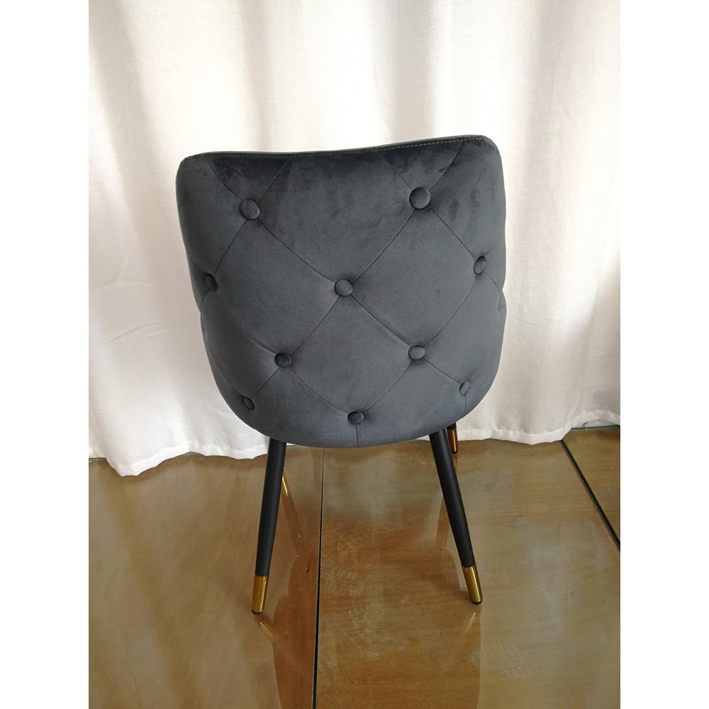 Dining Chair In Gray Farbric, Set Of 2. Picture 2