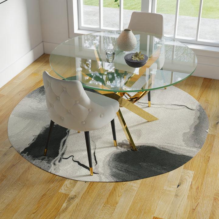 Dining Chair In White Farbric, Set Of 2. Picture 2