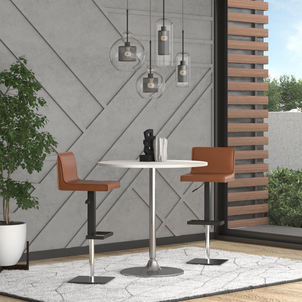 Bar Stool/Black Base, Cognac Pu. Picture 2