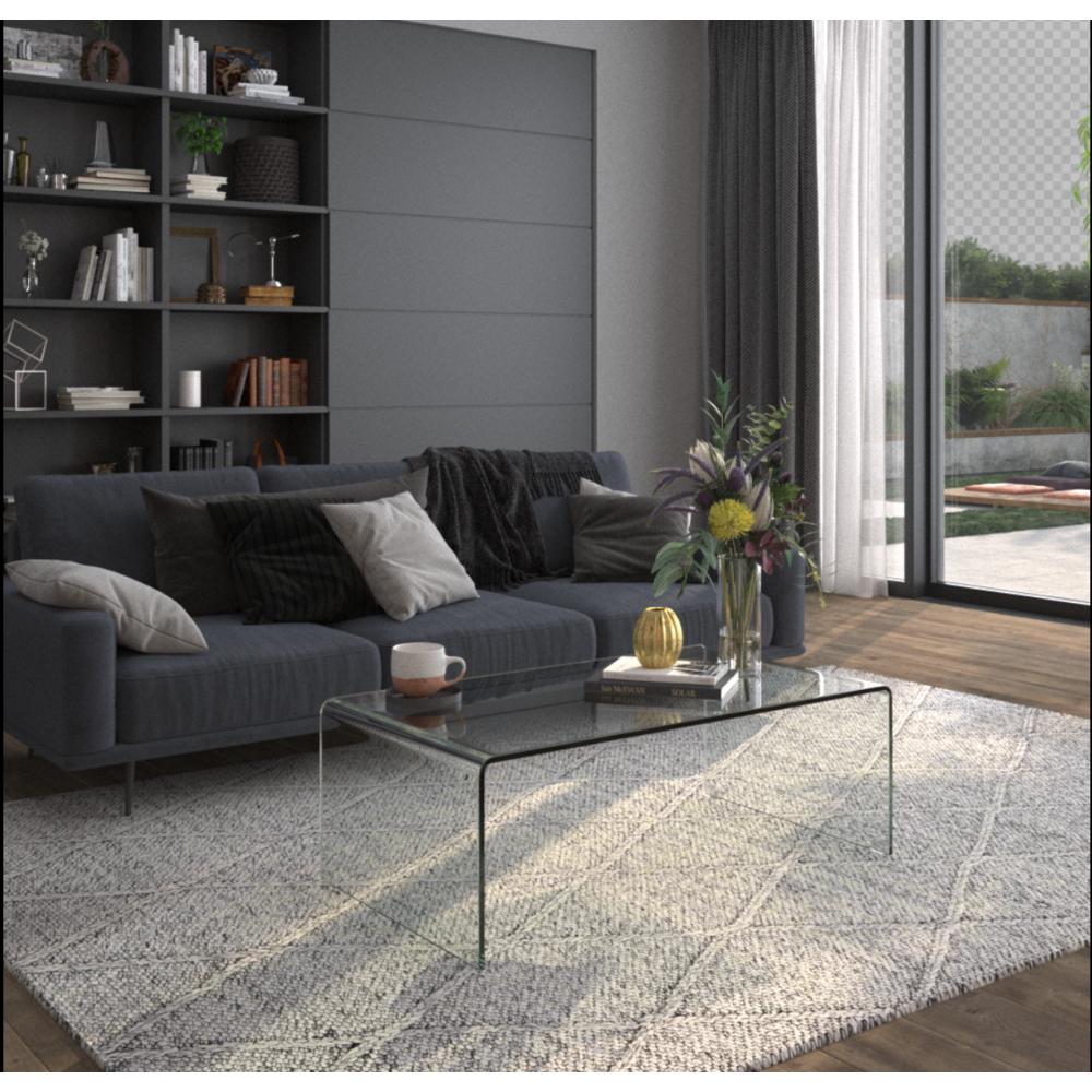 Coffee Table, 12Mm Bent Tempered Glass. Picture 2