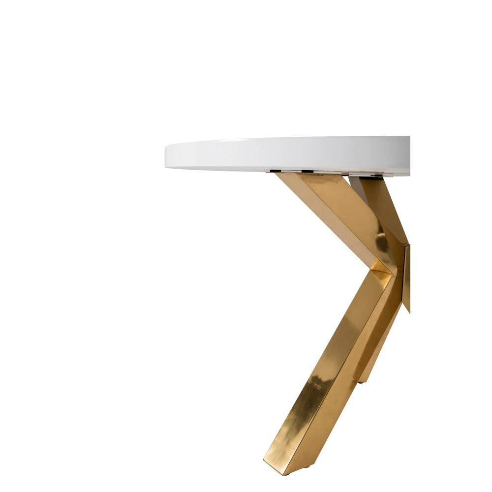 Lacquer Top Round Table , With Gold Base. Picture 2