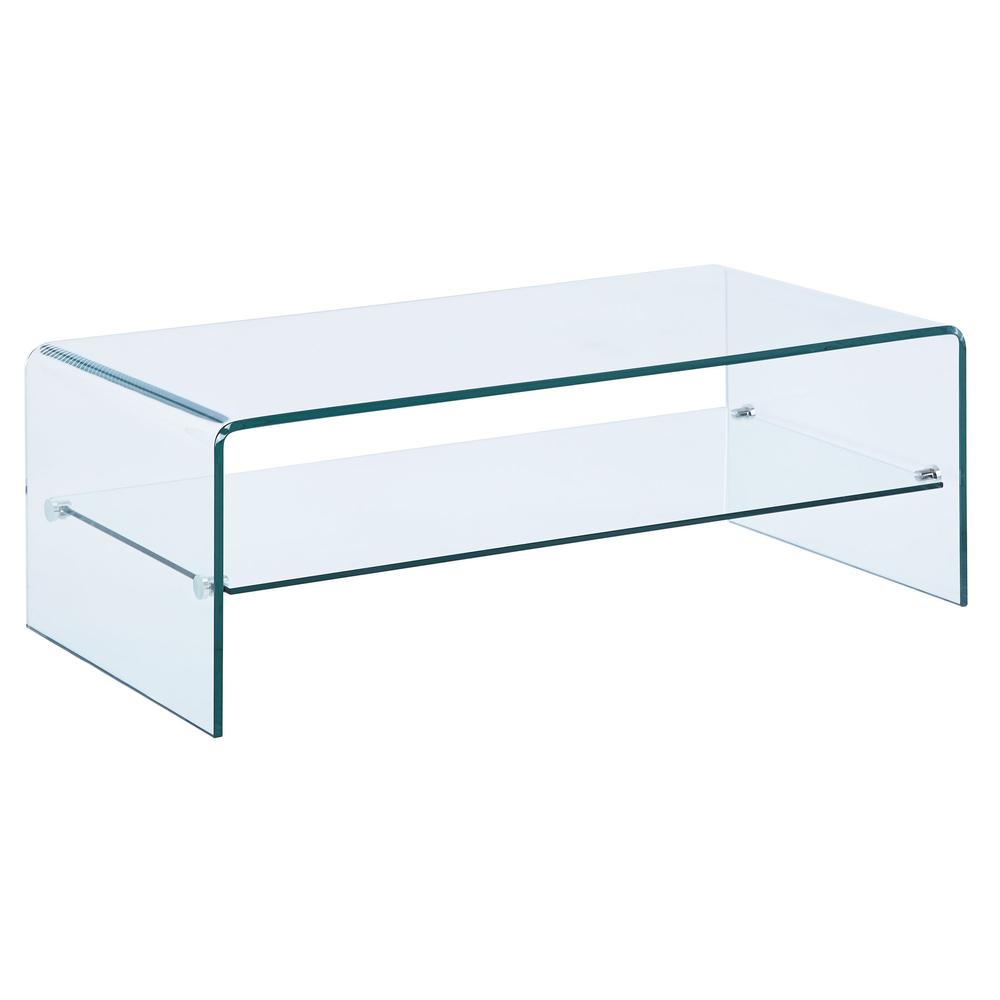 12MM Bent Tempered Glass Coffee Table with 8mm Shelf Glass. Picture 1