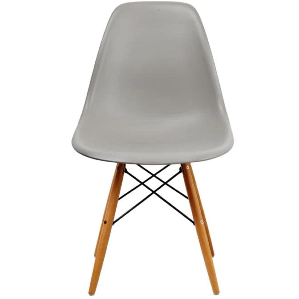 Pp Chair With Wood Legs,Gray, Set Of 2. Picture 1