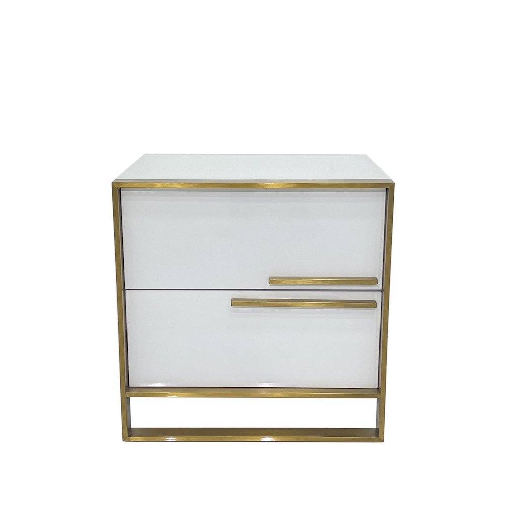 MDF Night Stand with Matte Gold Frame. Picture 1