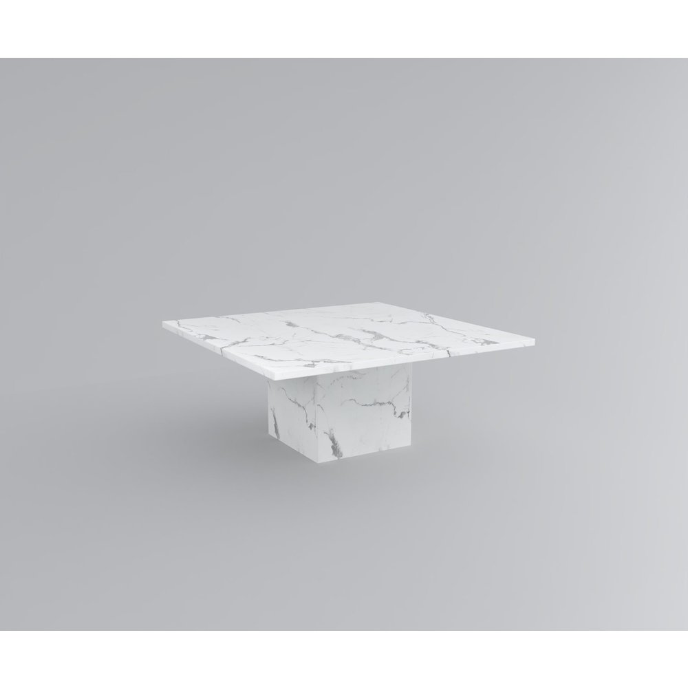 60" Square Marble Table with Square Marble Base. Picture 1