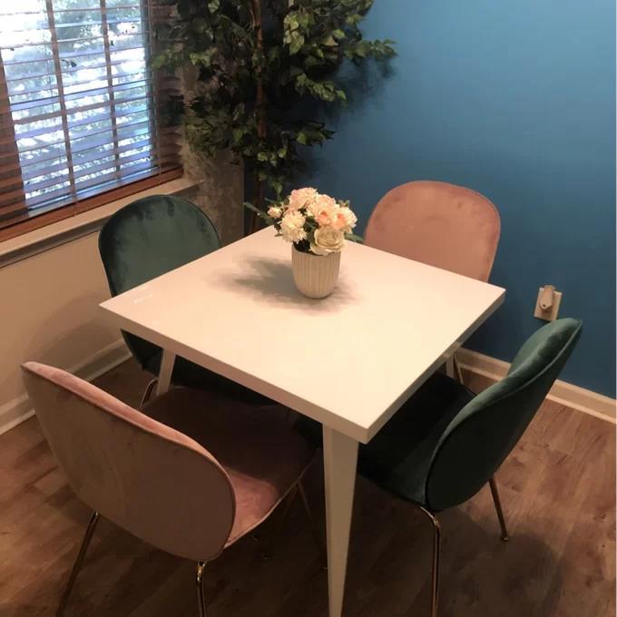 Square Metal Top Dining Table W/ Metal Legs. Picture 2