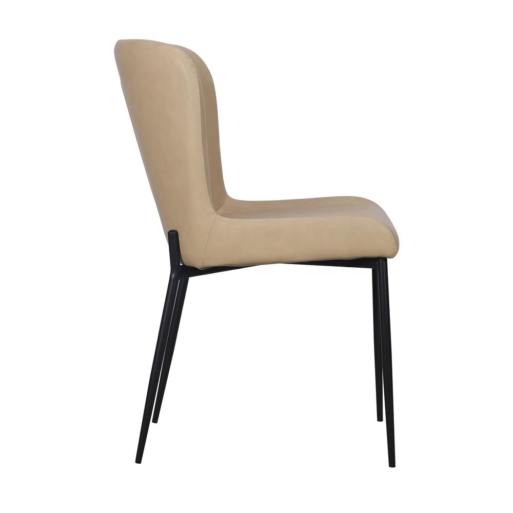 Dining Chair with PU Seat and Black Metal legs, Set of 2. Picture 3