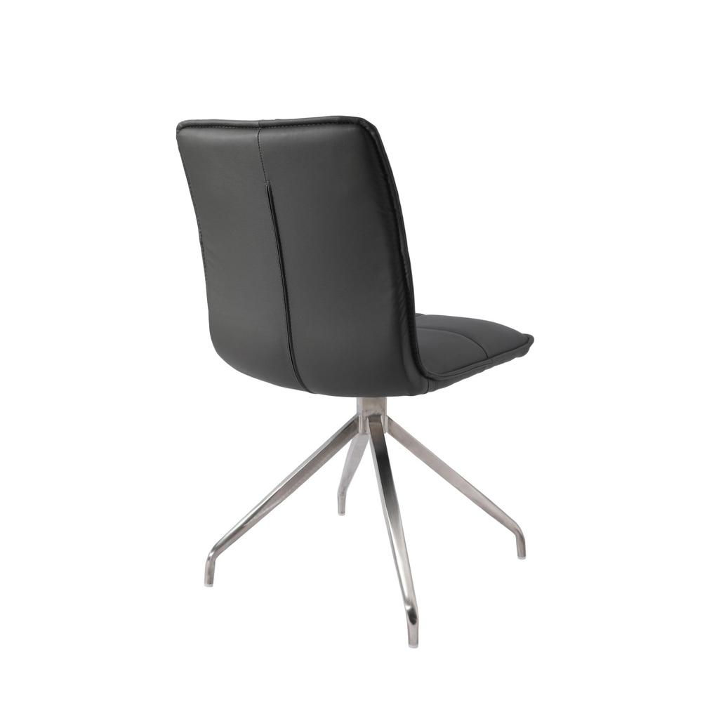 Dining Chair With Pu Seat And Brushed Stainless Steel Leg, Set Of 2. Picture 2