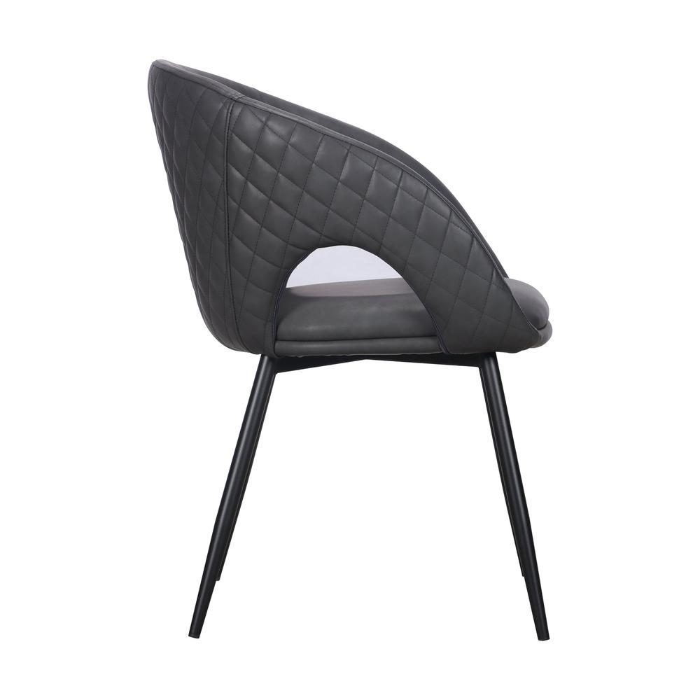 Dining Chair with PU Seat and Black Metal legs, Set of 4. Picture 3