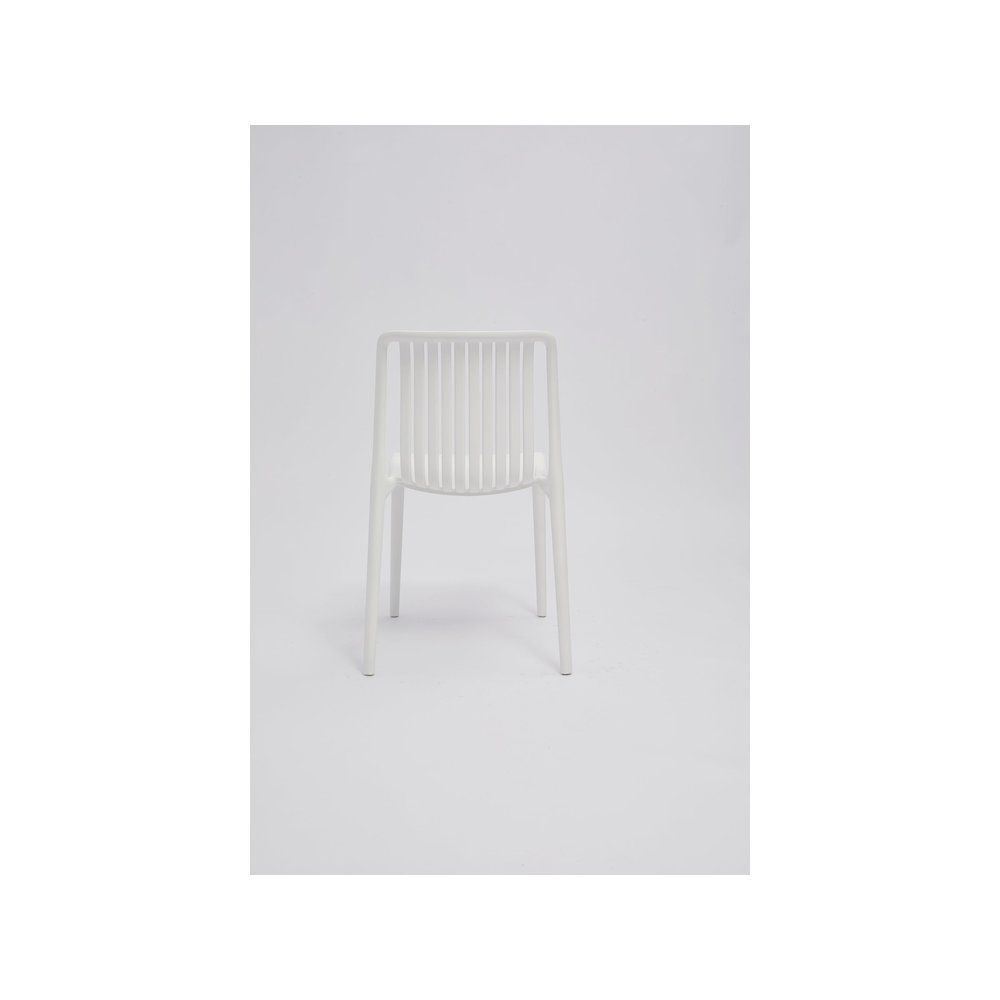 Set of 4 Polypropylene Side Chair, White. Picture 1