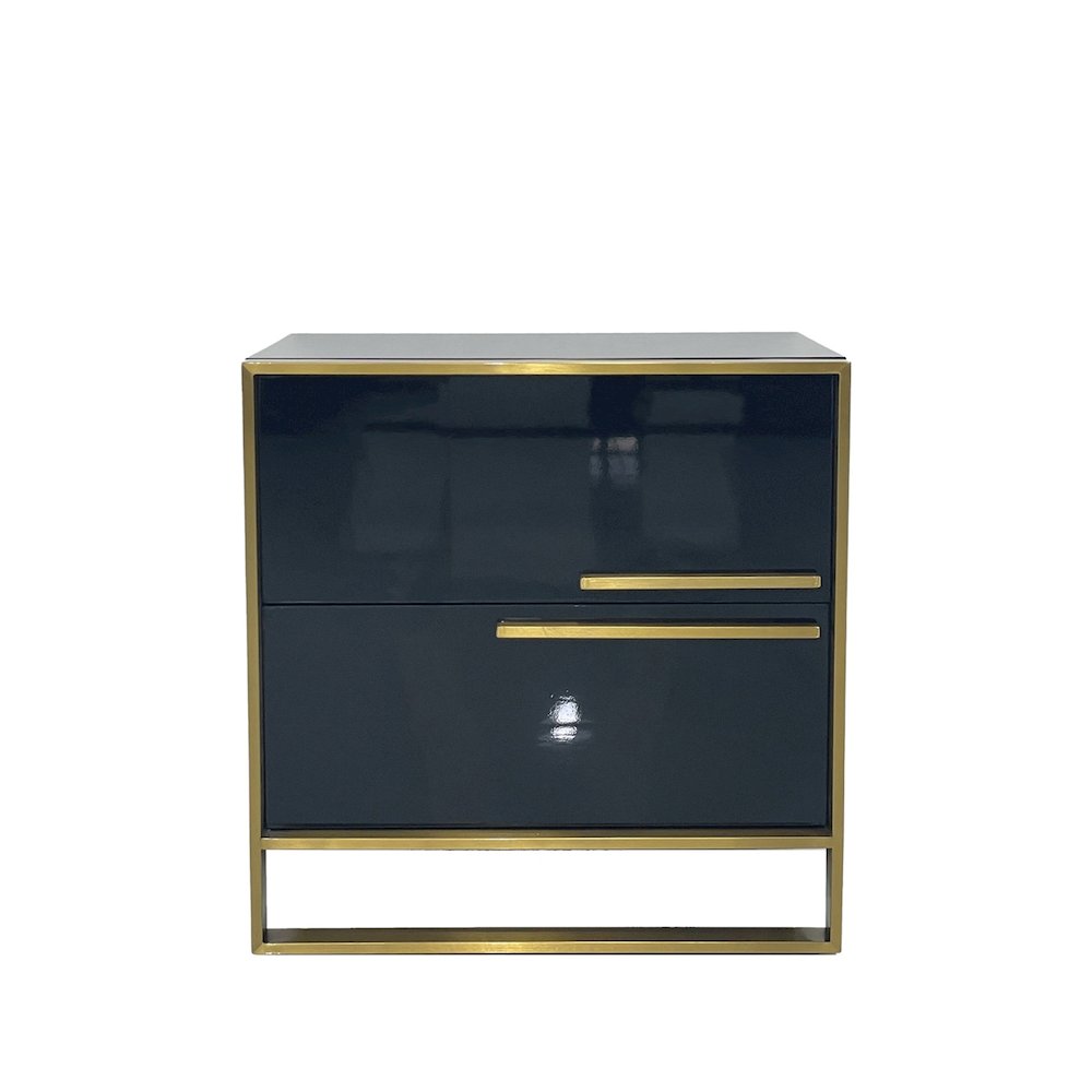 MDF Night Stand with Matte Gold Frame. Picture 2