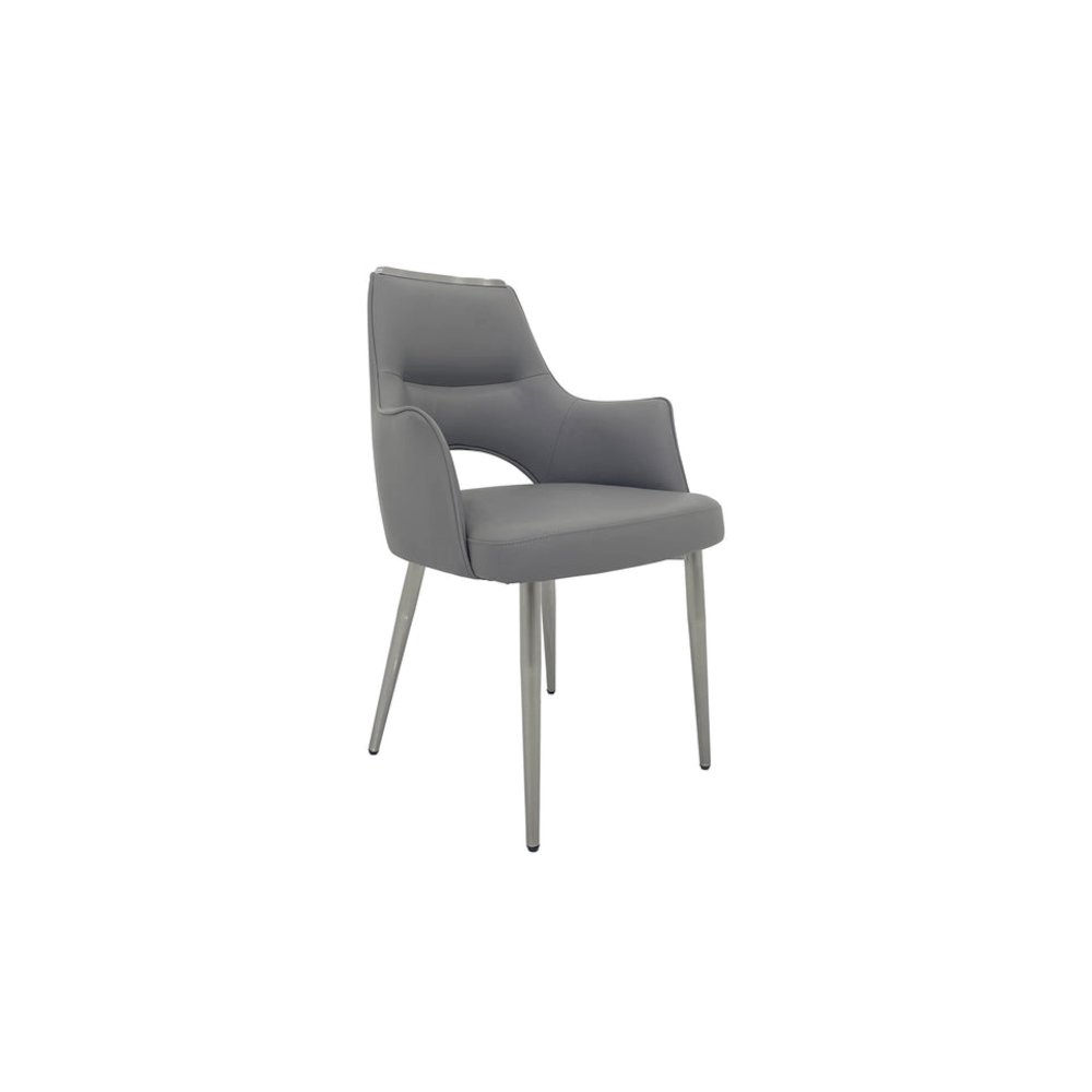 Set of 2 Dining Chair with PU Seat and Matte Gold Legs. Picture 1