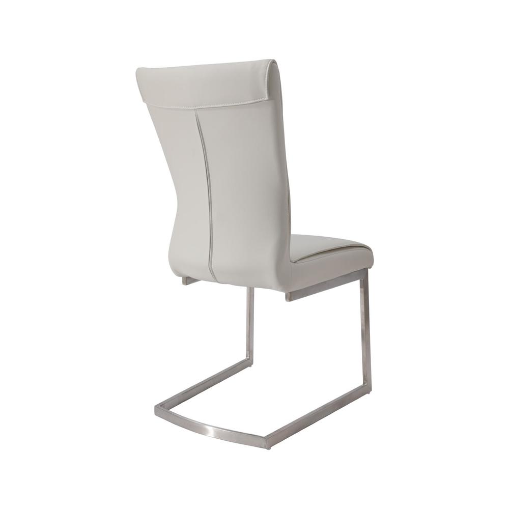 Dining Chair With Pu Seat And Brushed Stainless Steel Leg, Set Of 2. Picture 2