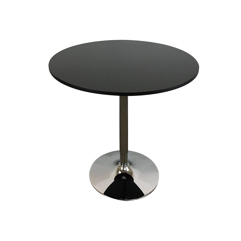 Rd Wood Top Dining Table W/ Chrome Base. Picture 1