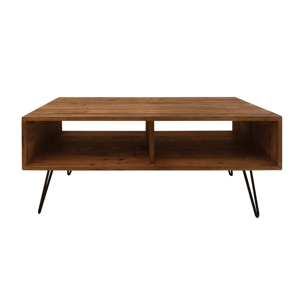Wood Top Cocktail Table W/ Metal Hair Pin Feet. Picture 2