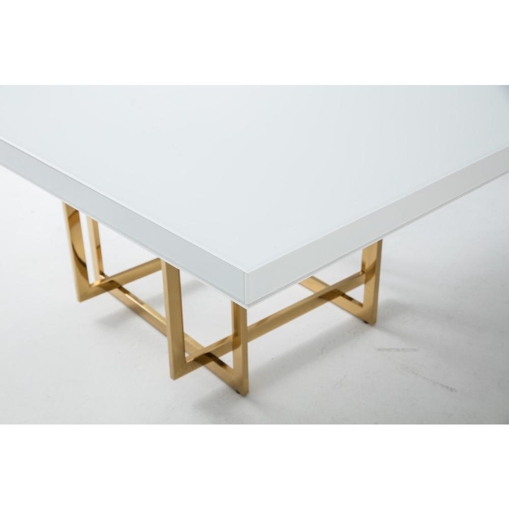 Sq Lacquer W/ Glass Top, Gold Base. Picture 2