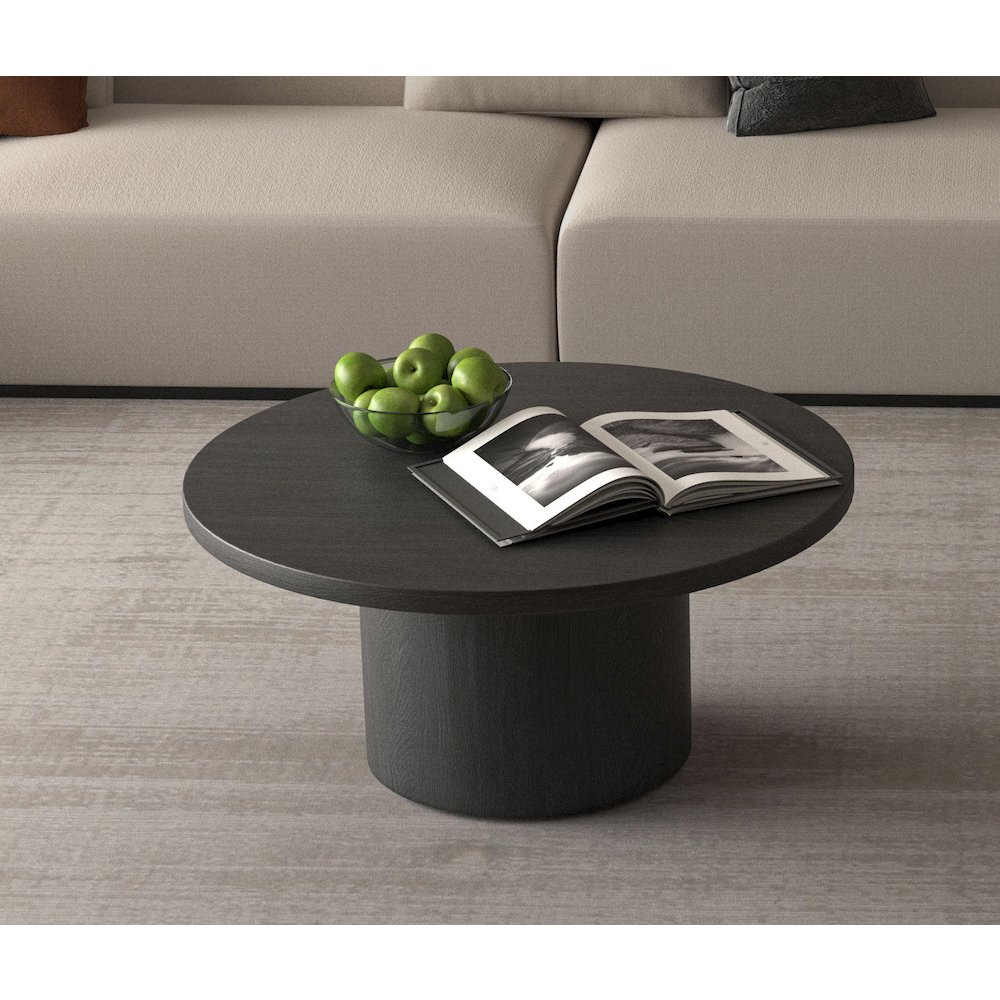 Black Willow Wood Veneer Coffee Table. Picture 1