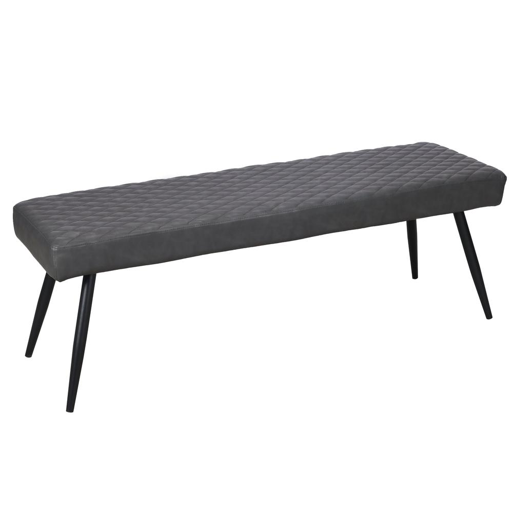 Contemporary Upholstered Dining Bench with Black Sanded Legs. Picture 1