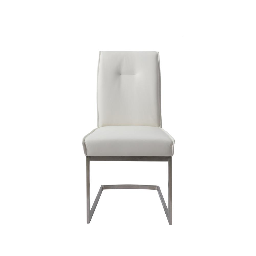 Dining Chair With Pu Seat And Brushed Stainless Steel Leg, Set Of 2. Picture 2