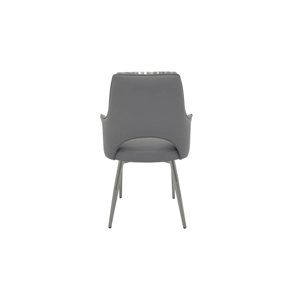 Set of 2 Dining Chair with PU Seat and Matte Gold Legs. Picture 2