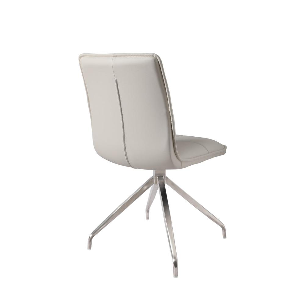 Dining Chair With Pu Seat And Brushed Stainless Steel Leg, Set Of 2. Picture 2