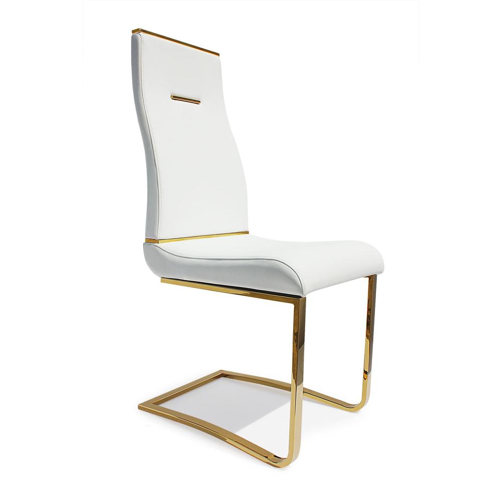 Dining Chair, Gold Base, Set Of 2. Picture 1