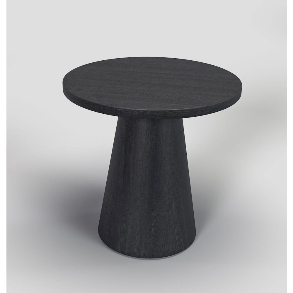 Black Willow Wood Veneer End Table. Picture 1