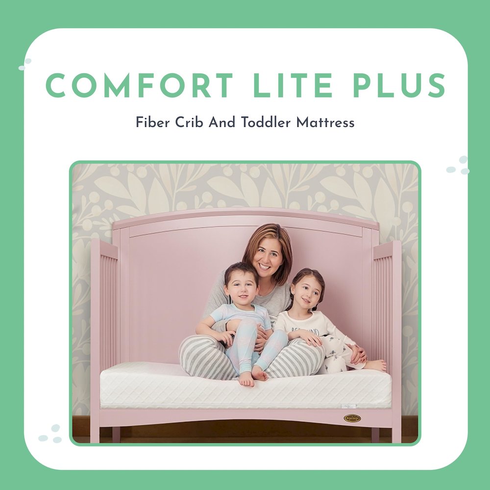 Evolur Sleep, Comfort  Lite Plus Fiber Crib And Toddler Mattress I Waterproof I Green Guard Gold Certified I Removable Cover. Picture 3