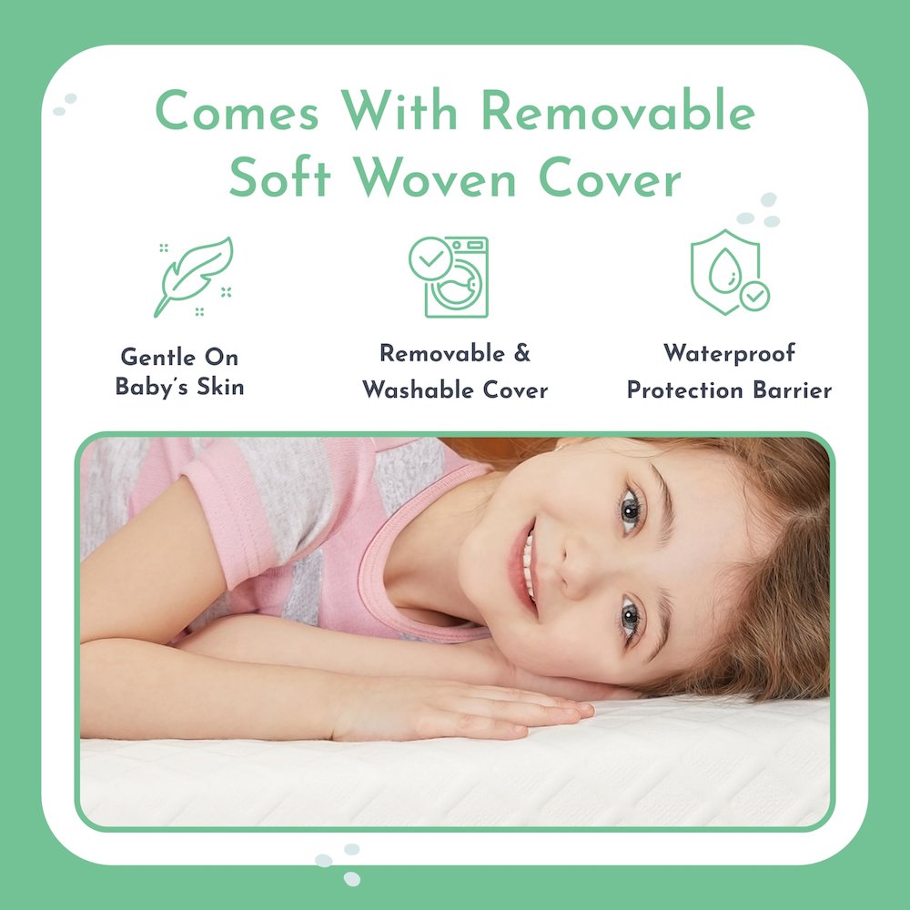 Evolur Sleep, Comfort  Lite Plus Fiber Crib And Toddler Mattress I Waterproof I Green Guard Gold Certified I Removable Cover. Picture 6
