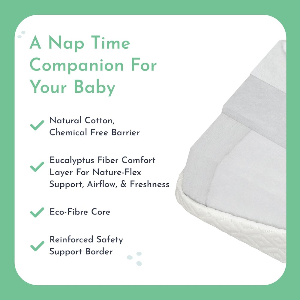 Evolur Sleep, Comfort Lite Plus With Natural Eucalyptus Fiber Crib And Toddler Mattress I Waterproof I Green Guard Gold Certified I Removable Cover. Picture 5