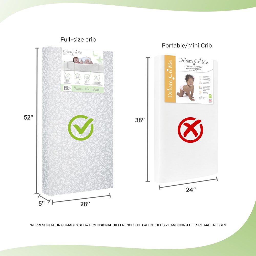 Dream On Me, Orthopedic Extra Firm Foam  Standard Crib Mattress, Grey. Picture 6