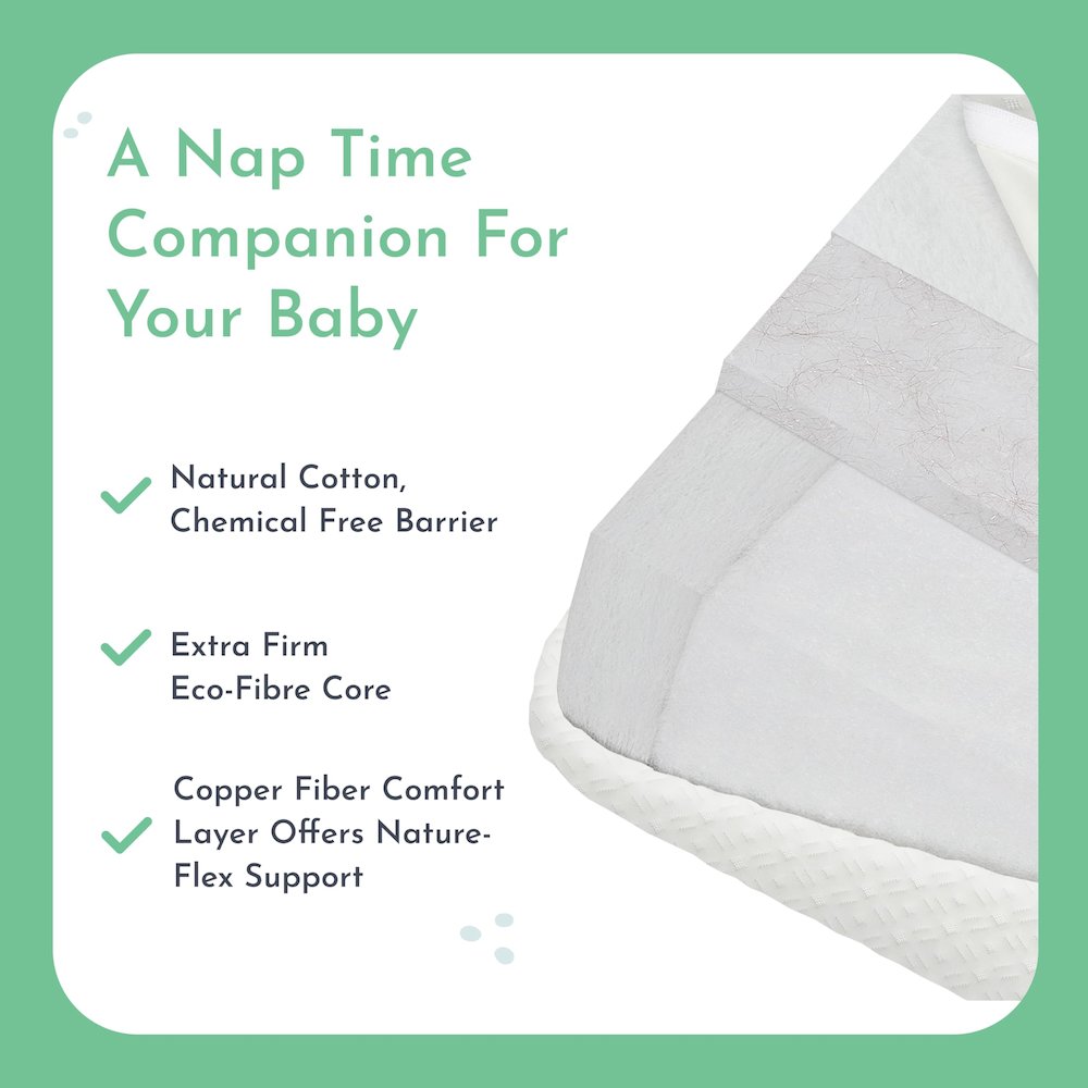 Evolur Coco, Comfort Lite Plus Natural Copper Infused Fiber Crib And Toddler Mattress I Waterproof I Green Guard Gold Certified I Removable Cover I 5’ Mattress I Foam Encasement For Superior And Stabi. Picture 5